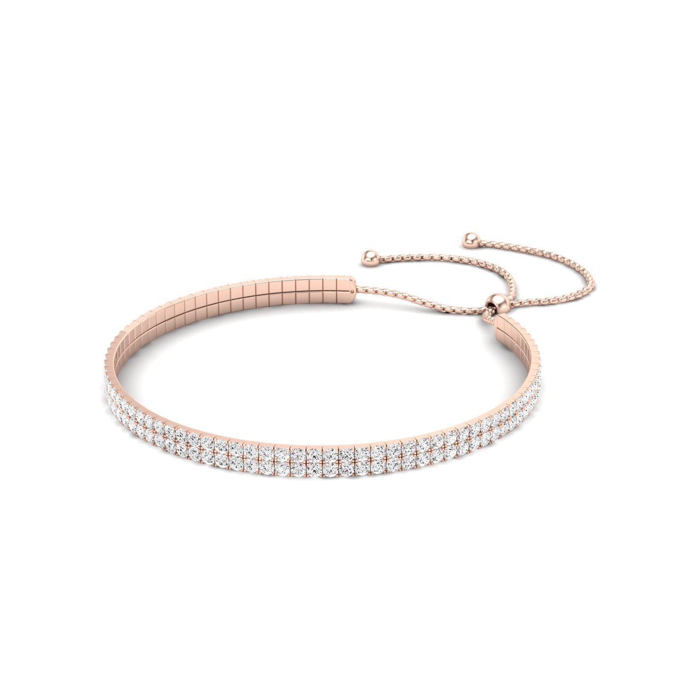 Bethany Double Strand Modern Moissanite Bracelet rosegold