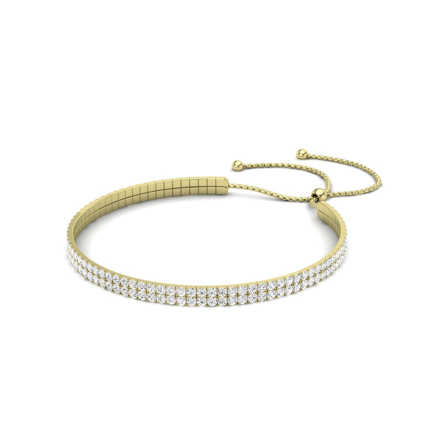 Bethany Double Strand Modern Moissanite Bracelet yellowgold