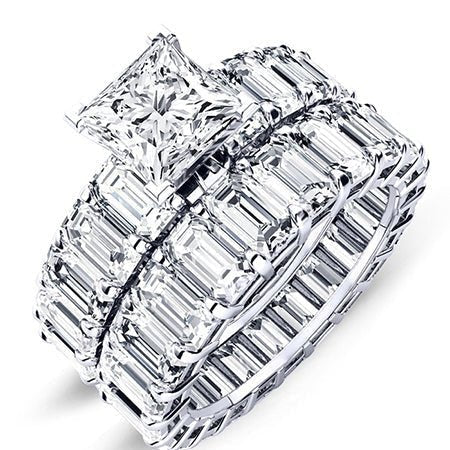1.00 ct - Blossom - GIA Natural Princess Diamond Bridal Set