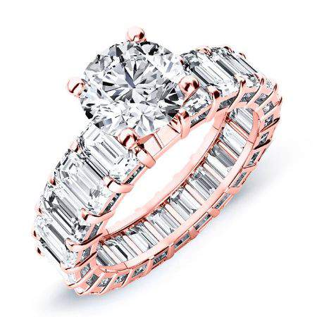 Blossom Round Moissanite Engagement Ring rosegold