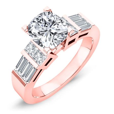 Bluebell Cushion Moissanite Bridal Set rosegold