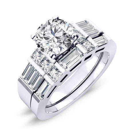 2.00 ct - Bluebell - Round Moissanite Bridal Set