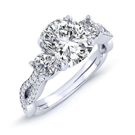 Bottlebrush Cushion Diamond Engagement Ring (Lab Grown Igi Cert) whitegold