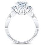 Bottlebrush Cushion Moissanite Bridal Set whitegold
