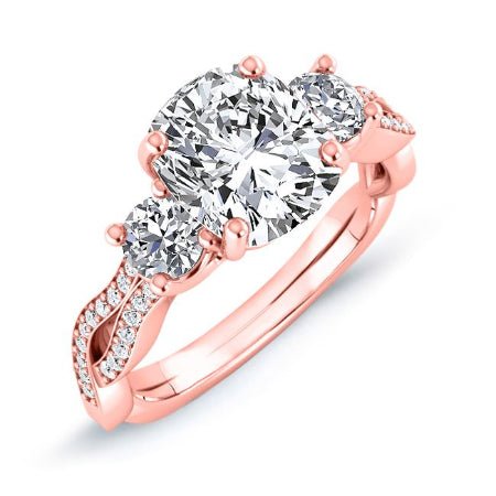 Bottlebrush Cushion Moissanite Bridal Set rosegold