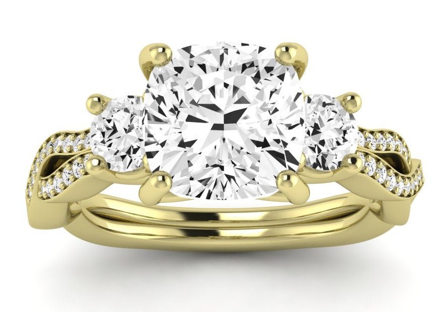 Bottlebrush - Cushion Moissanite Engagement Ring - BeverlyDiamonds