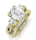 Bottlebrush Diamond Matching Band for Emerald Center (Band Only. Engagement Ring Not Included) - BeverlyDiamonds