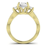 Bottlebrush Diamond Matching Band for Emerald Center (Band Only. Engagement Ring Not Included) - BeverlyDiamonds