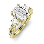 Bottlebrush Diamond Matching Band for Emerald Center (Band Only. Engagement Ring Not Included) - BeverlyDiamonds