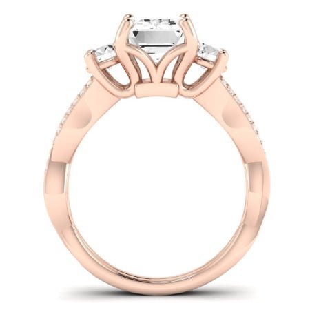 Bottlebrush Diamond Matching Band for Emerald Center (Band Only. Engagement Ring Not Included) - BeverlyDiamonds