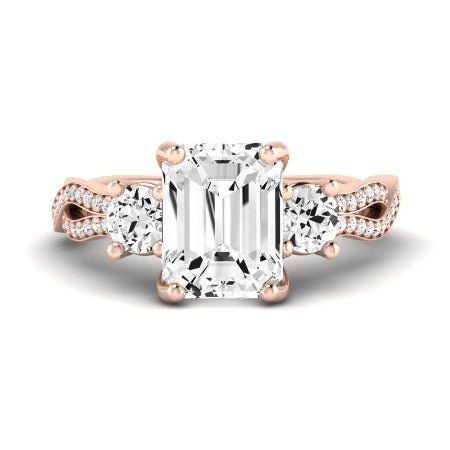 Bottlebrush Diamond Matching Band for Emerald Center (Band Only. Engagement Ring Not Included) - BeverlyDiamonds