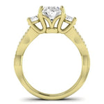 Bottlebrush Diamond Matching Band for Oval Center (Band Only. Engagement Ring Not Included) - BeverlyDiamonds