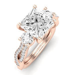 Bottlebrush Diamond Matching Band for Princess Center (Band Only. Engagement Ring Not Included) - BeverlyDiamonds