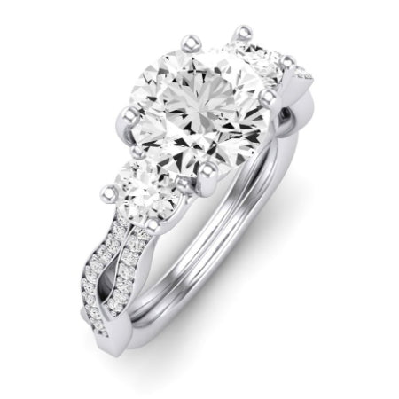 Bottlebrush Diamond Matching Band for Round Center (Band Only. Engagement Ring Not Included) - BeverlyDiamonds