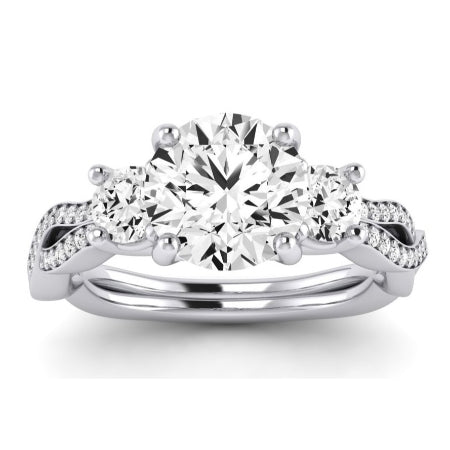 Bottlebrush Diamond Matching Band for Round Center (Band Only. Engagement Ring Not Included) - BeverlyDiamonds