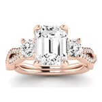 Bottlebrush Emerald Diamond Bridal Set (Lab Grown Igi Cert) rosegold