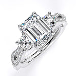 Bottlebrush - Emerald Lab Diamond Engagement Ring (IGI Certified) - BeverlyDiamonds