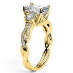 Bottlebrush - Emerald Lab Diamond Engagement Ring (IGI Certified) - BeverlyDiamonds