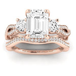 Bottlebrush - GIA Natural Emerald Diamond Bridal Set - BeverlyDiamonds