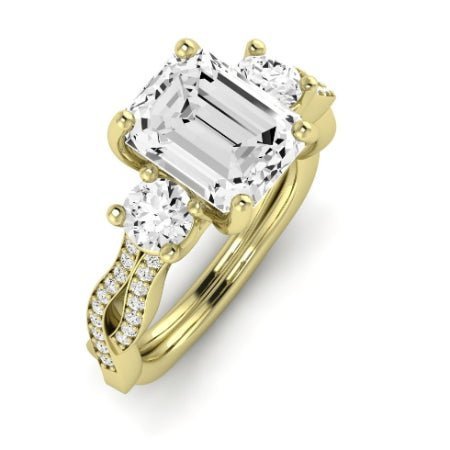 Bottlebrush - GIA Natural Emerald Diamond Bridal Set - BeverlyDiamonds