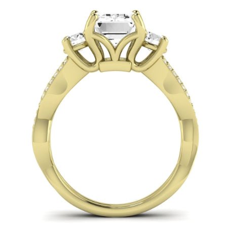 Bottlebrush - GIA Natural Emerald Diamond Bridal Set - BeverlyDiamonds