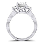 Bottlebrush - GIA Natural Emerald Diamond Bridal Set - BeverlyDiamonds