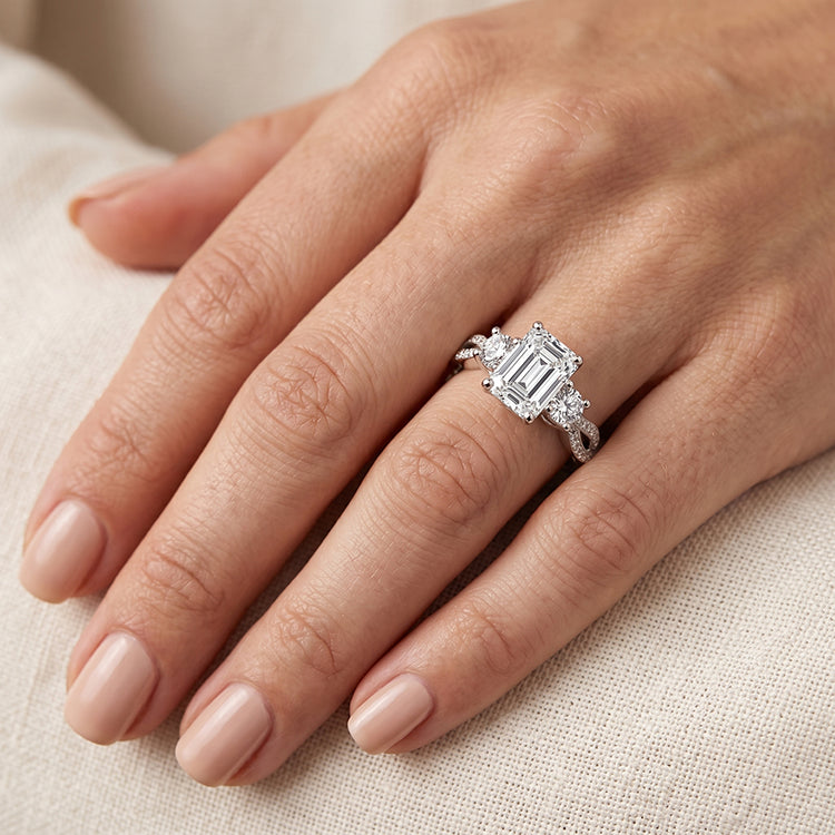 Bottlebrush - GIA Natural Emerald Diamond Engagement Ring