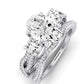 Bottlebrush - GIA Natural Oval Diamond Bridal Set - BeverlyDiamonds