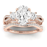 Bottlebrush - GIA Natural Oval Diamond Bridal Set - BeverlyDiamonds