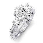Bottlebrush - GIA Natural Oval Diamond Bridal Set - BeverlyDiamonds