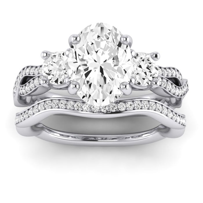 1.00 ct - Bottlebrush - GIA Natural Oval Diamond Bridal Set