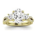 Bottlebrush - GIA Natural Oval Diamond Bridal Set - BeverlyDiamonds