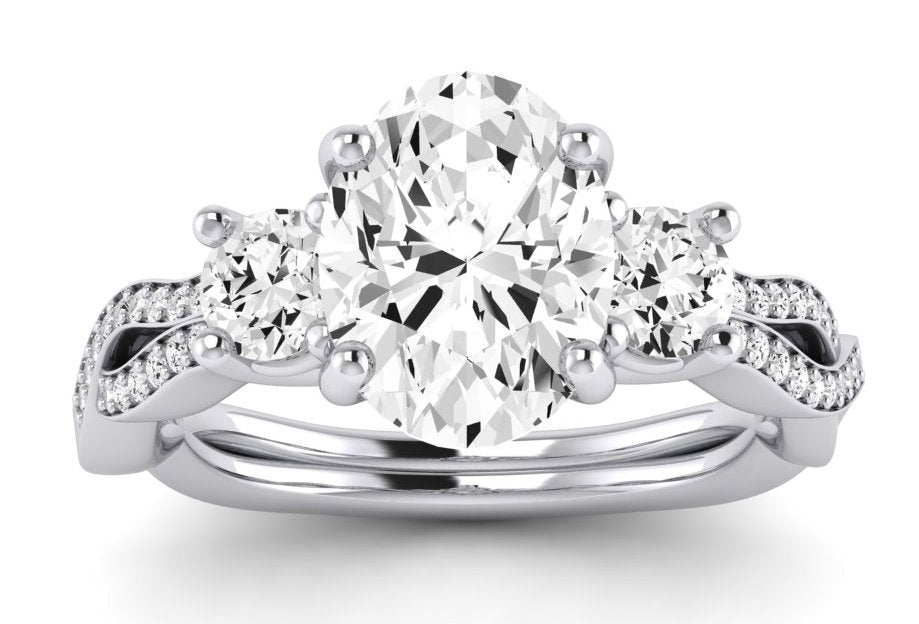 Bottlebrush - GIA Natural Oval Diamond Engagement Ring - BeverlyDiamonds