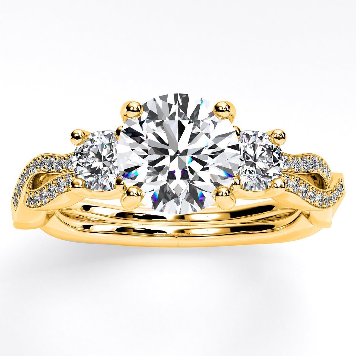 Bottlebrush - GIA Natural Round Diamond Engagement Ring - BeverlyDiamonds