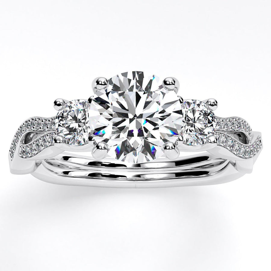 1.00 ct - Bottlebrush - GIA Natural Round Diamond Engagement Ring