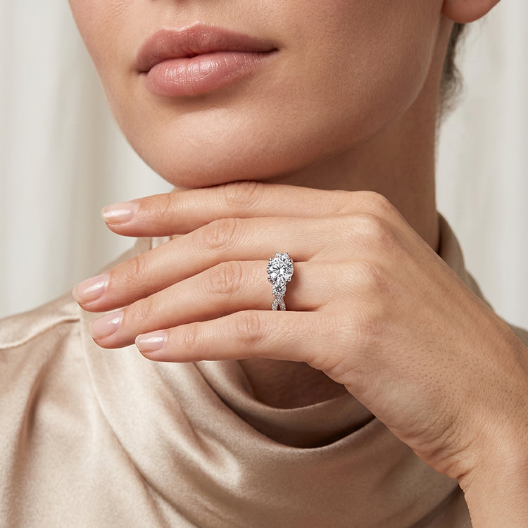Bottlebrush - GIA Natural Round Diamond Engagement Ring