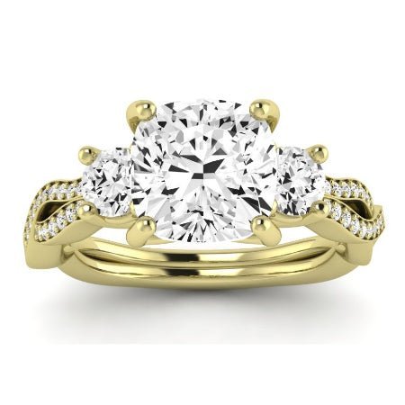 Bottlebrush Lab Diamond Matching Band For Cushion Center(Band Only. Engagement Ring Not Included) - BeverlyDiamonds