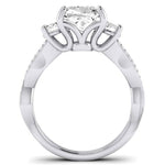 Bottlebrush Lab Diamond Matching Band For Cushion Center(Band Only. Engagement Ring Not Included) - BeverlyDiamonds