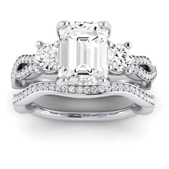 Bottlebrush Lab Diamond Matching Band For Emerald Center(Band Only. Engagement Ring Not Included) - BeverlyDiamonds