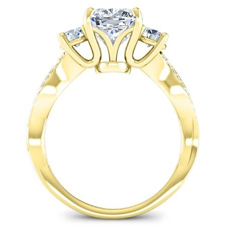 Bottlebrush Princess Diamond Engagement Ring (Lab Grown Igi Cert) yellowgold