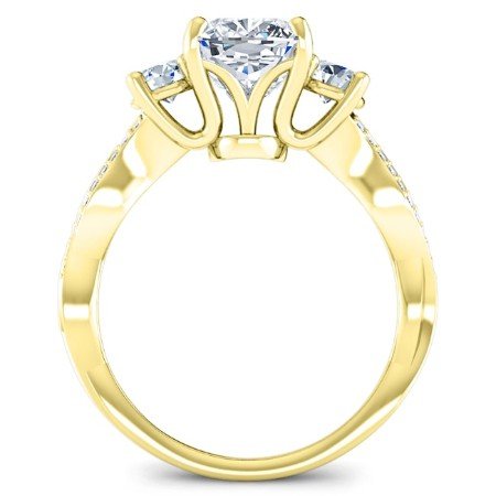 Bottlebrush Princess Moissanite Engagement Ring yellowgold