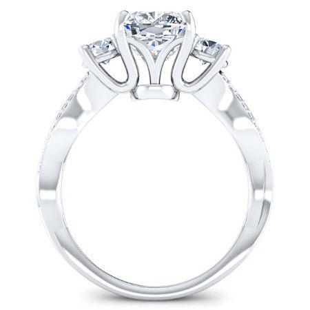 Bottlebrush Princess Moissanite Engagement Ring whitegold