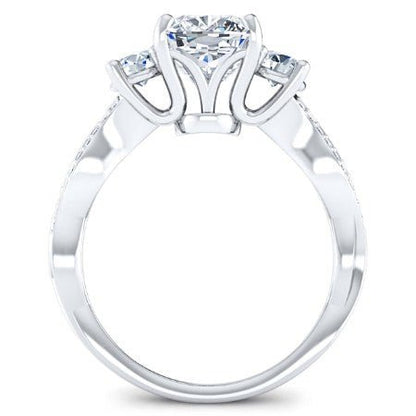 Bottlebrush Princess Moissanite Engagement Ring whitegold