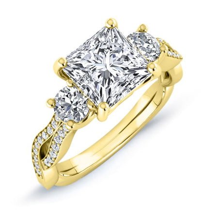 Bottlebrush Princess Moissanite Engagement Ring yellowgold