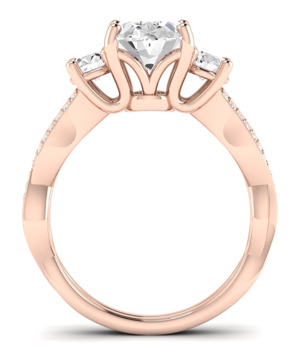 Bottlebrush Oval Diamond Engagement Ring (Lab Grown Igi Cert) rosegold