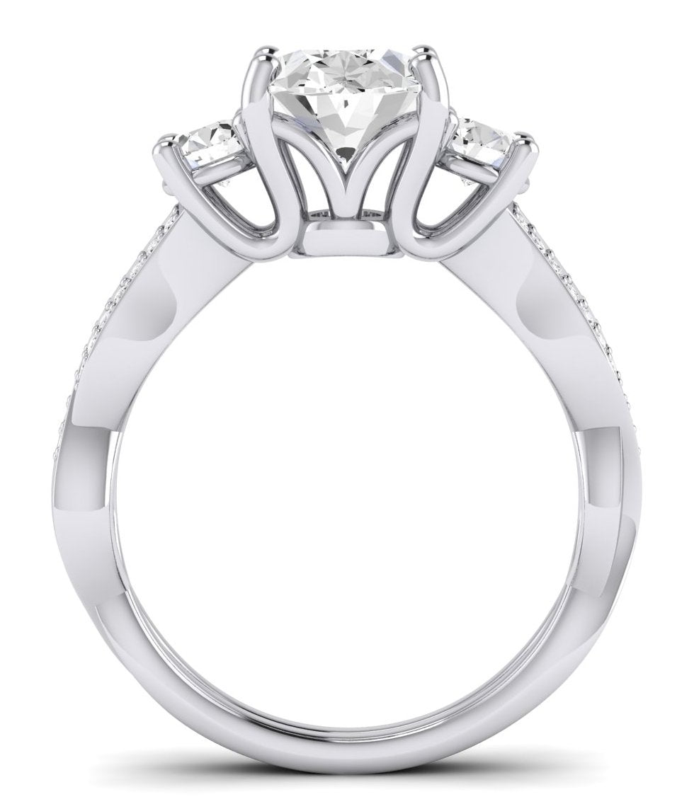 Bottlebrush Oval Diamond Engagement Ring (Lab Grown Igi Cert) whitegold