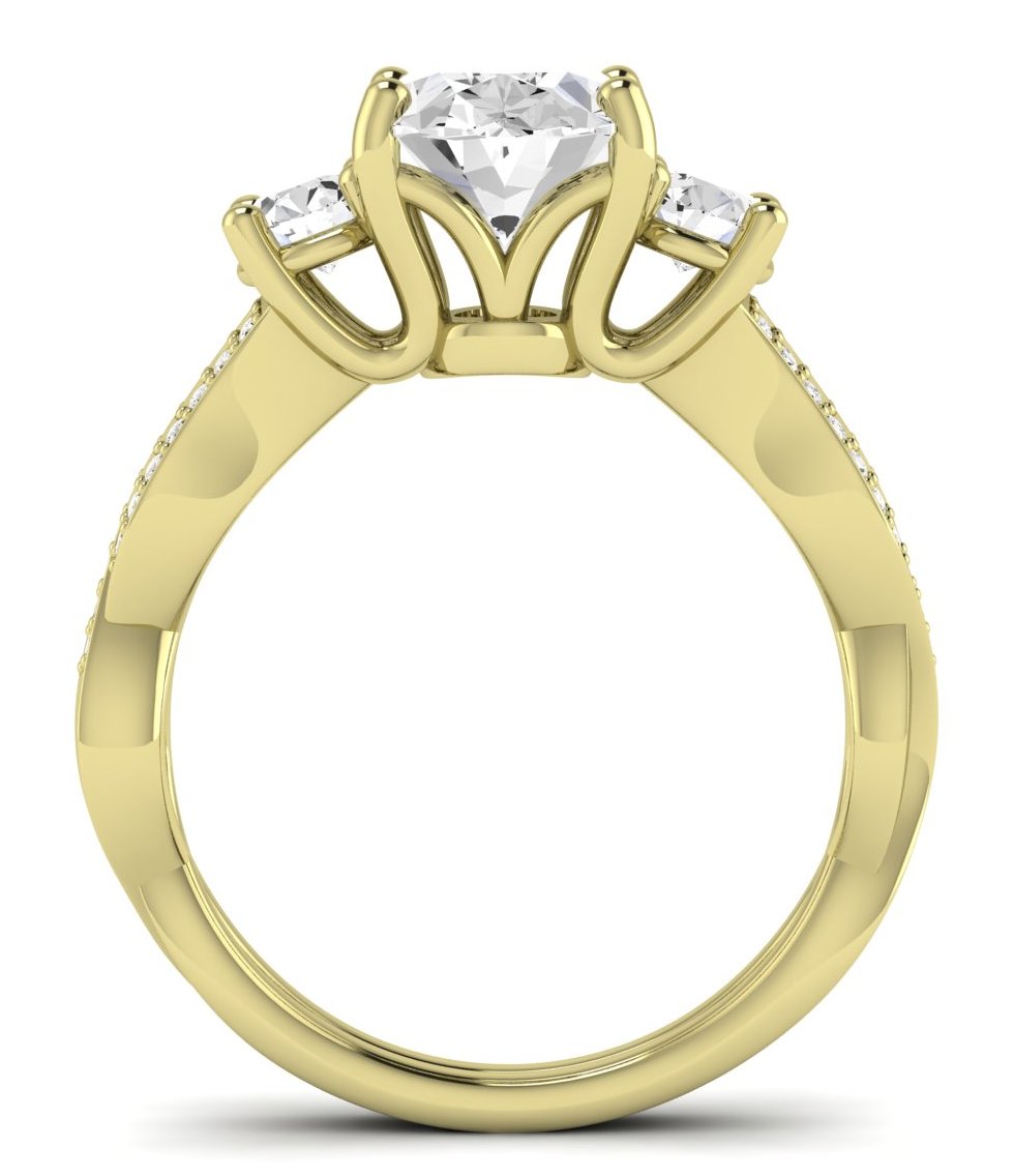 Bottlebrush Oval Diamond Engagement Ring (Lab Grown Igi Cert) yellowgold