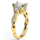 Bottlebrush Emerald Diamond Engagement Ring (Lab Grown Igi Cert) yellowgold