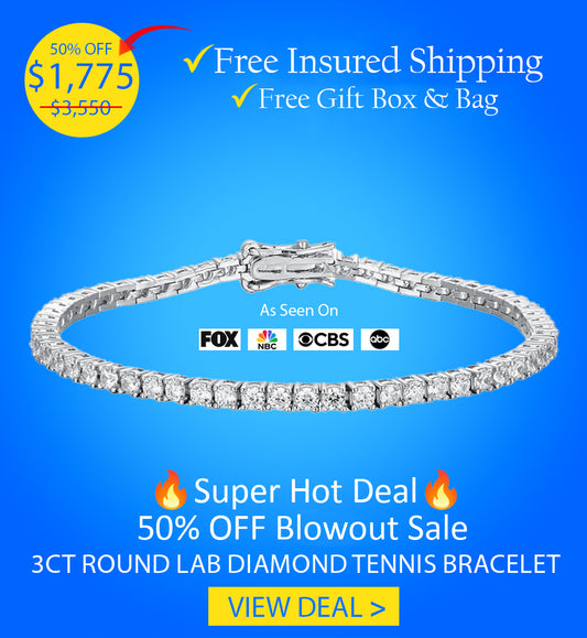 3CT TCW Round Lab Diamond Tennis Bracelet