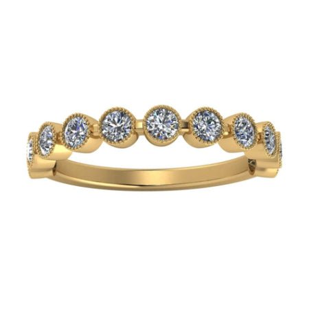 Briallen Round Millgrain Trendy Diamond Wedding Ring yellowgold